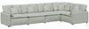 vidaXL Modulares Sofa mit Kissen Samt Hellgrau 3321328 Bild 2