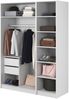 Selsey 'Frame' Kleiderschrank 3-türig mit langer Kleiderstange und Schubladen, weiß 200 x 150 x 57 cm Bild 4