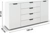 rauch Aditio Box, Kommode, 2-türig, 4 Schubladen, mit Glasfront, mit Softclose-Funktion, Farbe Weiß, BxHxT 160x81x42cm Bild 4
