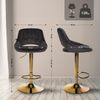 CLP 2er Set Barhocker Milet Samtbezug höhenverstellbar drehbar mit Rückenlehnen,schwarz Metall gold Bild 2