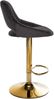 CLP 2er Set Barhocker Milet Samtbezug höhenverstellbar drehbar mit Rückenlehnen,schwarz Metall gold Bild 5