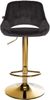 CLP 2er Set Barhocker Milet Samtbezug höhenverstellbar drehbar mit Rückenlehnen,schwarz Metall gold Bild 4