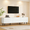 Merax 180cm TV-Schrank mit 3 Klapptüren, lowboard, TV-Ständer, Kabinett, Wohnzimmerschrank, geeignet für Fernseher um die 80 Zoll, großer Stauraum, weiß Bild 3