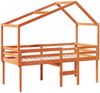 vidaXL Hochbett mit Dach Wachsbraun 75x190 cm Massivholz Kiefer 3282063 Bild 3