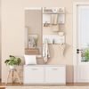 Merax Garderoben-Set 4-teilig Garderobenschrank Flurmöbel Flurschrank in Weiß, (4-St), Schuhschrank mit Sitzfunktion, 2 Wandgarderoben mit 6 Haken & Spiegel Bild 3