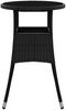 vidaXL Gartentisch Ø60x75 cm Hartglas und Poly Rattan Schwarz 310598 Bild 3