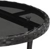 vidaXL Gartentisch Ø60x75 cm Hartglas und Poly Rattan Schwarz 310598 Bild 5