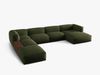 Micadoni Panorama-Ecksofa Martina 5-Sitzer Links Strukturierter Stoff Grün Bild 2