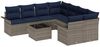 vidaXL Gartensofa-set mit Kissen 9 pcs Grau und Marineblau Poly-Rattan 3345305 Bild 2