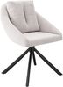 Drehstuhl Set aus 4, Samt mit Rollen & Metallgestell, 79x65x59, Beige Bild 5