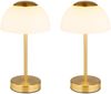 2er Set Dimmbare Akku Tischleuchten per USB aufladbar, Messing, Höhe 31cm Bild 2