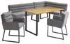 OKWISH Eckbankgruppe 4-tlg. mit Tisch 140x80 cm in Grau/Holzfarbe mit Chenille-Bezug, (Set, 4-tlg, Inkl. Eckbank, 2 Stühle & Esstisch für Küche & Essbereich), Platzsparende Tischgruppe für Eckaufstellung Bild 4
