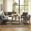 OKWISH Eckbankgruppe 4-tlg. mit Tisch 140x80 cm in Grau/Holzfarbe mit Chenille-Bezug, (Set, 4-tlg, Inkl. Eckbank, 2 Stühle & Esstisch für Küche & Essbereich), Platzsparende Tischgruppe für Eckaufstellung Bild 3
