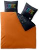 CelinaTex Fashion Bettwäsche 200x200 cm 3teilig Baumwolle Love Wörter Schwarz Orange Bild 2