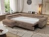 MKS Möbel 'Pablo L-Form' Ecksofa mit Schlaffunktion, verstellbare Kopfstützen, Braun, Cordstoff, T25 Topper, Links Bild 4
