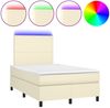 vidaXL Polsterbett mit Matratze & LED Creme 120x200 cm Kunstleder [3135815] Bild 2