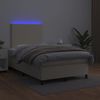 vidaXL Polsterbett mit Matratze & LED Creme 120x200 cm Kunstleder [3135815] Bild 4