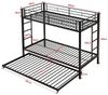 Flieks Etagenbett, Metallbett Hochbett Kinderbett 90x200cm mit Ausziehbett 90x190cm Bild 3