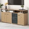 Industrielles Sideboard 150x35x75,9 cm mit drei Türen und drei Schubladen – praktischer Aufbewahrungsschrank Bild 4