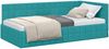 vidaXL Eckbettgestell mit Kopfteil Türkis 90 cm x 190 cm Samt 42016386 Bild 2