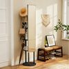 BBG Ganzkörperspiegel Garderobenständer mit Spiegel 360° drehbar, Ganzkörperspiegel (Garderobe mit Haken und Stauraum, Kleiderständer Spiegelständer), Standspiegel Garderobe für Schlafzimmer Flur Ankleidezimmer, 174 cm Bild 2