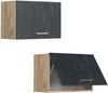 Hängeschrank R-Line Schwarz Beton 60 cm Flach Vicco Bild 5