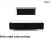 MEBLINI Polsterbett 160x200 mit Lattenrost und Matratze – ARONA SILVER – Schwarz Samt – Doppelbett mit Bettkasten - Stauraumbett - Kopfteil Bett mit Stauraum Bild 5