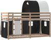 vidaXL Etagenbett mit Vorhängen Weiß & Schwarz 90x190 cm Kiefernholz Bild 3