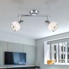LED Deckenleuchte, Chrom, Glas, Spots beweglich, L 30 cm Bild 3
