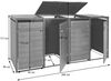 4er Mülltonnenverkleidung HWC-J82, Mülltonnenbox, erweiterbar, Metall 100kg, anthrazit ~ Marmor-Optik dunkel Bild 3