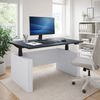 VCM Schreibtisch Salia 922370 Weiß / Anthrazit H. 73-122 x B. 138 x T. 80 cm Bild 3