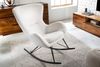 Bequemer Schaukelstuhl HYGGE weiss Bouclé Sessel Teddystoff Bild 3