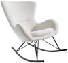 Bequemer Schaukelstuhl HYGGE weiss Bouclé Sessel Teddystoff Bild 5