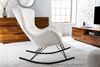 Bequemer Schaukelstuhl HYGGE weiss Bouclé Sessel Teddystoff Bild 4