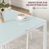 Esstisch Quadratischer Küchentisch für 4 Personen, Esszimmertisch aus Hartglas, bis 80 kg belastbar, für Küche, Esszimmer, 75 x 75 x 75 cm, Weiß Bild 4