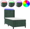 vidaXL Boxspringbett mit Matratze & LED Dunkelgrün 100x200 cm Samt 3139610 Bild 2