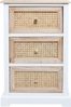 Kommode HWC-K87, Schubladenschrank Schrank, Holz Rattan 63x40x28cm ~ weiß, naturfarben Bild 5