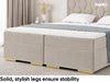 MEBLINI Boxspringbett mit Bettkasten - 200x200 - H3/Beige Samt - Versal - Gepolstert Doppelbett mit Matratze und Topper - Polsterbett mit Stauraum - Bett mit Kopfteil - Stauraumbett Bild 5