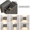 ZMH 5W LED Wandleuchte, 4 Stück - Außen-/Innenwandlampe Grau, Verstellbarer Doppelstrahl Wasserdicht IP65 230V 3000K Bild 2