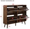 STILVORA Schuhschrank Schuhregal holz Schuhkipper mit Klappdeckel für 18 bis 24 Paar Schuhe (Packung, 1-St, Moderner skandinavischer Stil, 4 Flügeltüren) Doppelstöckiges Design mit Platz für 18–24 Paar Schuhe. Bild 4