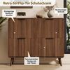 STILVORA Schuhschrank Schuhregal holz Schuhkipper mit Klappdeckel für 18 bis 24 Paar Schuhe (Packung, 1-St, Moderner skandinavischer Stil, 4 Flügeltüren) Doppelstöckiges Design mit Platz für 18–24 Paar Schuhe. Bild 3