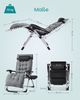 SONGMICS Klappbare Relaxliege mit Stahlrahmen, abnehmbarem Kissen, Liegestuhl für Garten und Balkon, Tasche, Tablett, dunkelgrau Bild 5