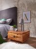 Wohnling Design Nachttisch Massiv-Holz 40 x 40 x 25 cm | Moderne Nacht-Kommode mit Schublade | Nachtschrank Natur-Holz Nachtkonsole Bild 5