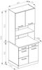 Buffetschrank R-Line Weiß Hochglanz 80 cm , AP Marmor Vicco Bild 3
