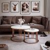 Lookway Couchtisch LORI 2in1 Couchtisch-Set in dem mattes Design mit Kupfergestell (2er Set), Durchmesser: ⌀70 cm und ⌀50 cm Bild 2