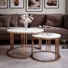Lookway Couchtisch LORI 2in1 Couchtisch-Set in dem mattes Design mit Kupfergestell (2er Set), Durchmesser: ⌀70 cm und ⌀50 cm Bild 3