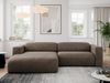 Ecksofa PASADENA, freistehendes Ecksofa, breite Armlehnen, Federsitz - links - Braun Velours Bild 2