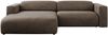 Ecksofa PASADENA, freistehendes Ecksofa, breite Armlehnen, Federsitz - links - Braun Velours Bild 5