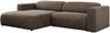 Ecksofa PASADENA, freistehendes Ecksofa, breite Armlehnen, Federsitz - links - Braun Velours Bild 4
