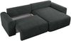 MKS Meble 'Nelson' Ecksofa mit Schlaffunktion und Bettkasten, L-form, Dunkelgrau, Stoff Bild 5